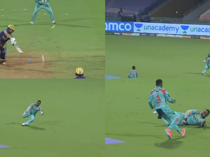 KKR vs LSG: Watch - Evin Lewis Takes An Astonishing One-Handed Catch To Send Back Dangerous Rinku Singh