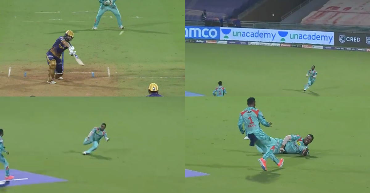 KKR vs LSG: Watch - Evin Lewis Takes An Astonishing One-Handed Catch To Send Back Dangerous Rinku Singh
