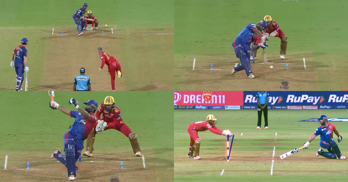 PBKS vs DC: Watch - Rishabh Pant Attempts Wild Slog But Ends Up Getting Stumped By Jitesh Sharma Off Liam Livingstone
