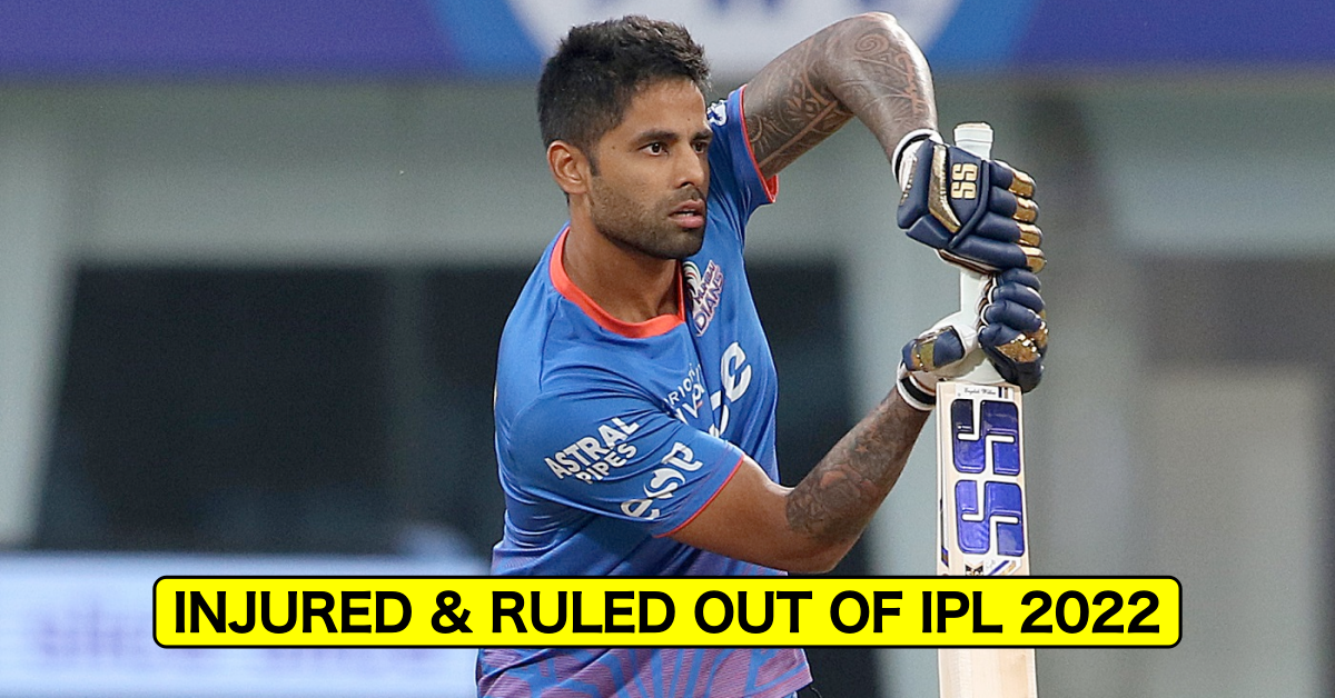 IPL 2022: Mumbai Indians Batsman Suryakumar Yadav Injured And Ruled Out Of Remainder Of The Tournament