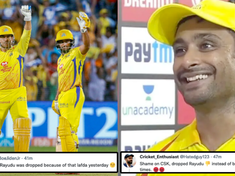 Twitter Reacts As Ambati Rayudu Gets Dropped From CSK's Playing XI Right After Retirement Fiasco