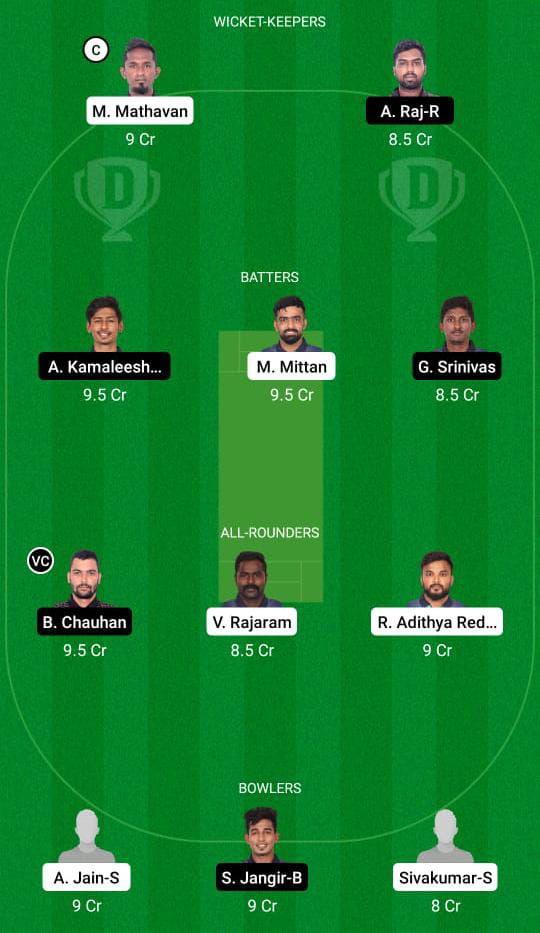 SMA vs KGS Dream11 Prediction Fantasy Cricket Tips Dream11 Team BYJU's Pondicherry T10 