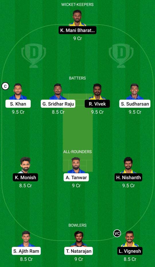 LKK vs DD Dream11 Prediction Fantasy Cricket Tips Dream11 Team Shriram TNPL 