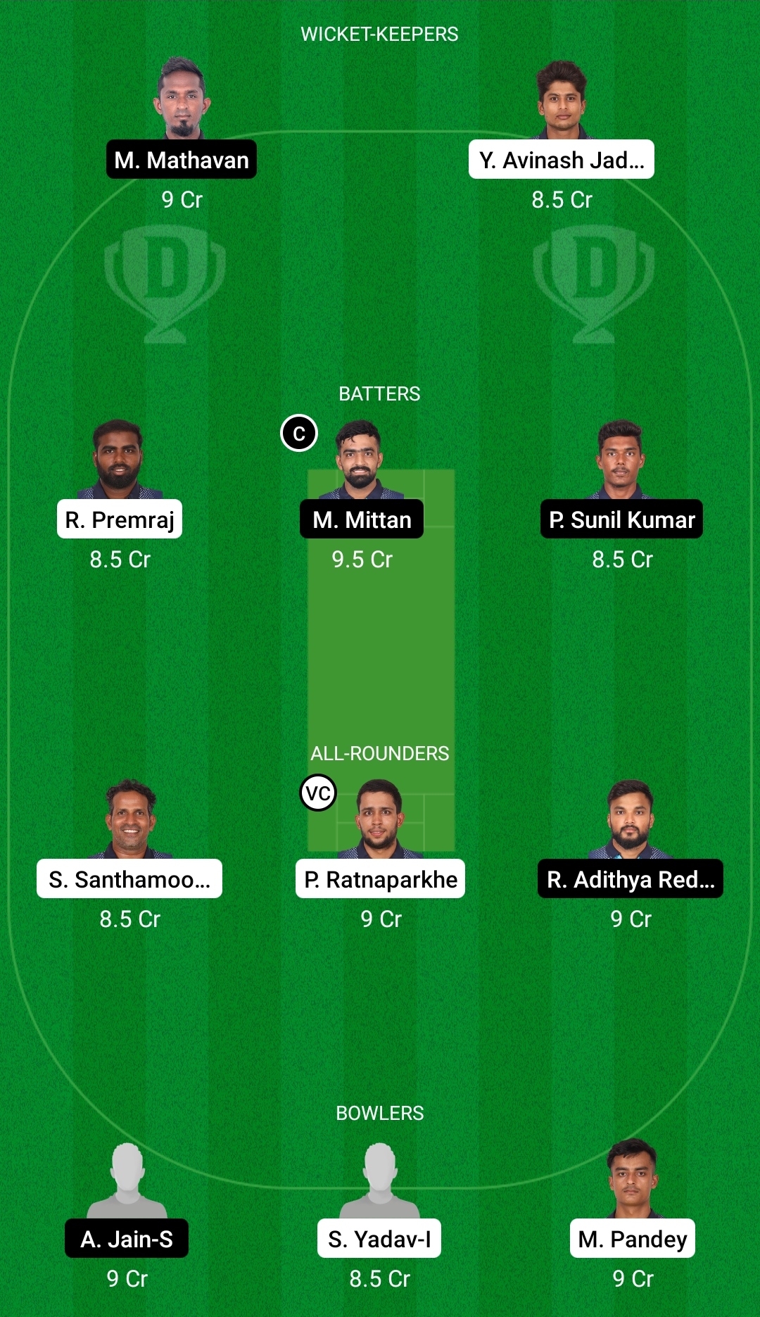 WAR vs SMA Dream11 Prediction Fantasy Cricket Tips Dream11 Team BYJU's Pondicherry T10 
