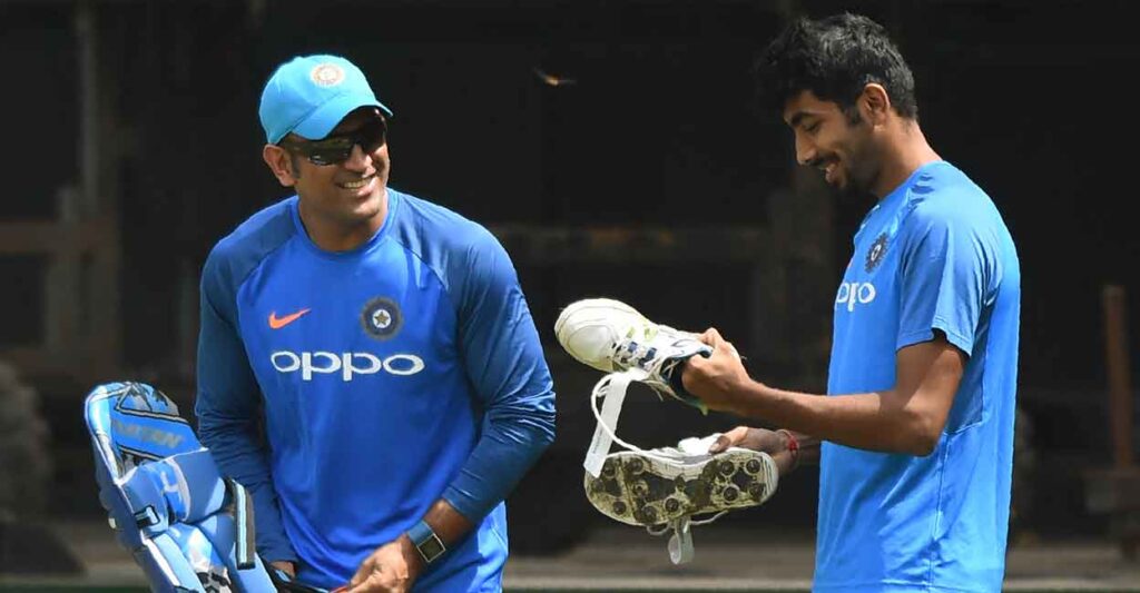 Jasprit Bumrah and MS Dhoni. PC-AFP