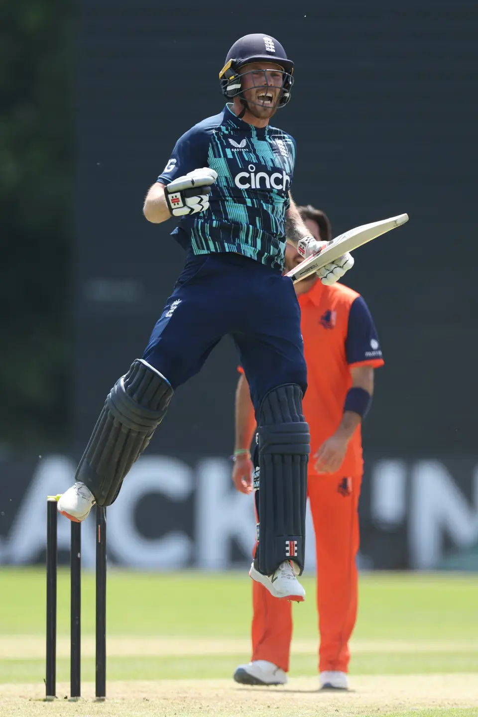 Phil Salt celebrates his maiden ODI hundre