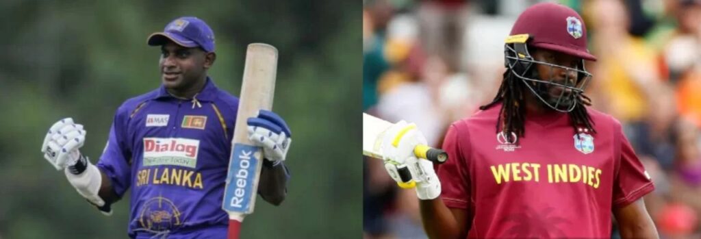 sanath Jayasuriya and Chris Gayle. PC- Twitter