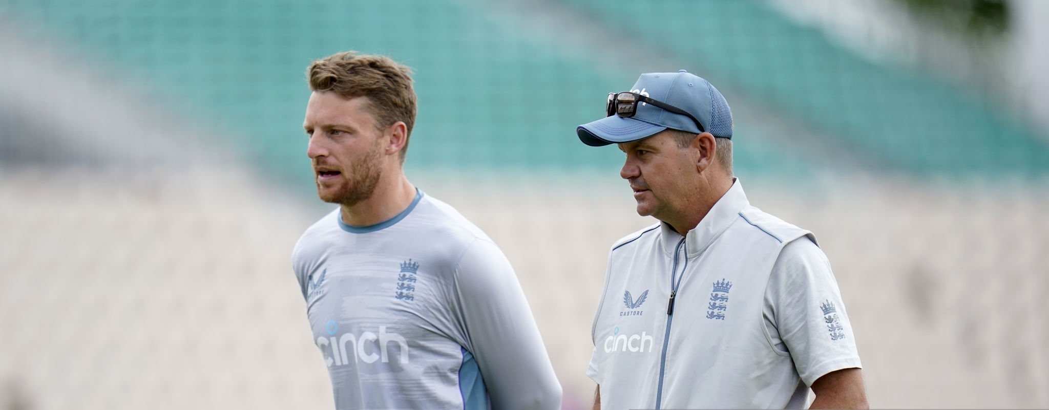 England white ball head coach Matthew Mott (right) with Jos Buttler (Photo by Andrew Matthews/PA Images via Getty Images)