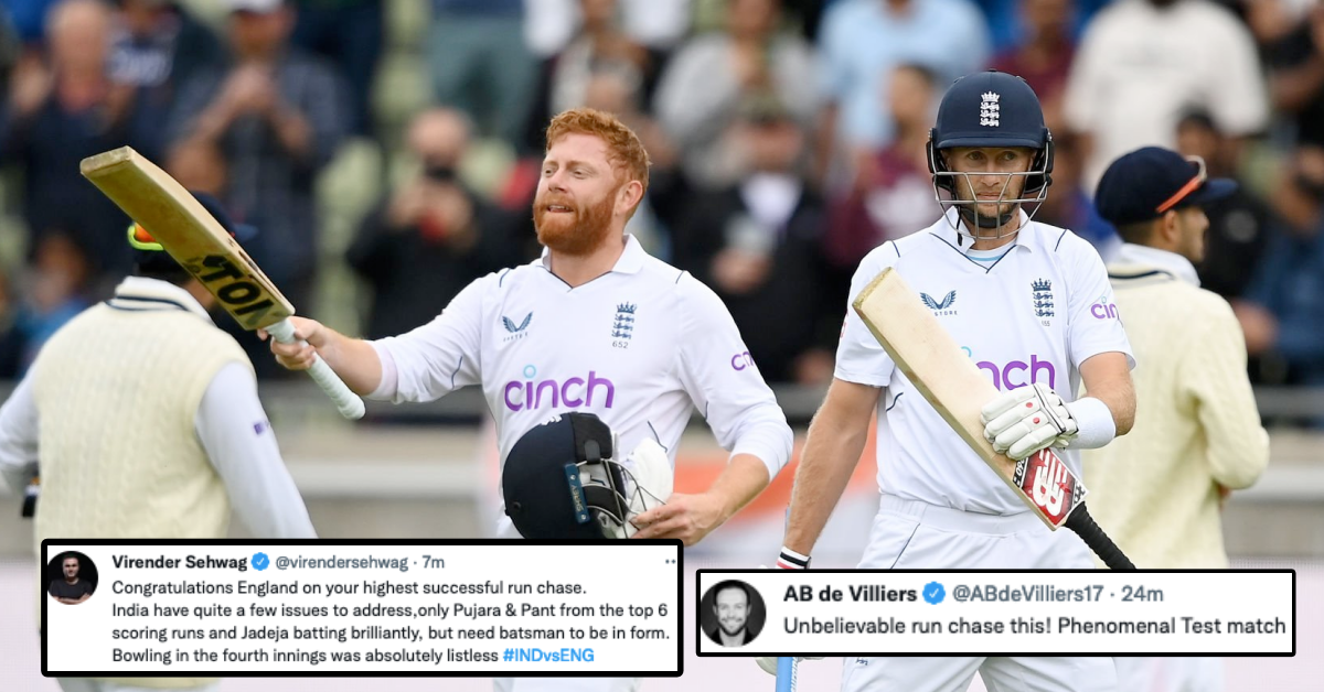 Twitter Reacts As Joe Root, Jonny Bairstow Spearhead Chase To Level Series Against India With Edgbaston Win