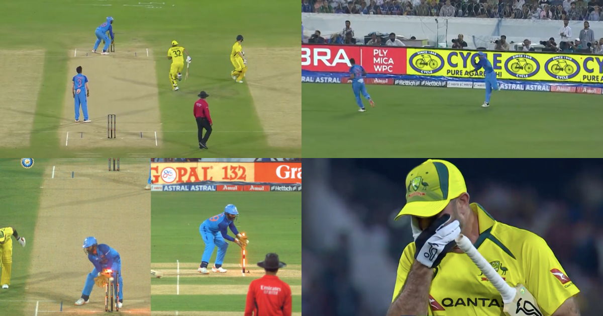 Watch: Glenn Maxwell Gets Run Out In A Freaky Way Despite Dinesh Karthik’s Gloves Dislodging One Bail From The Stumps