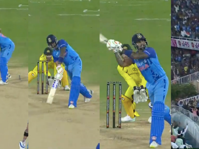 Watch: Suryakumar Yadav Emulates Helicopter Shot To Hit A Massive Six During IND vs AUS 3rd T20I