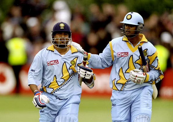 Sachin Tendulkar and Rahul Dravid for India in 199 World Cup. Phohot- Getty