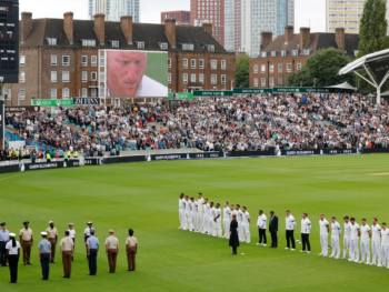 England and South Africa players observe a minute's silence