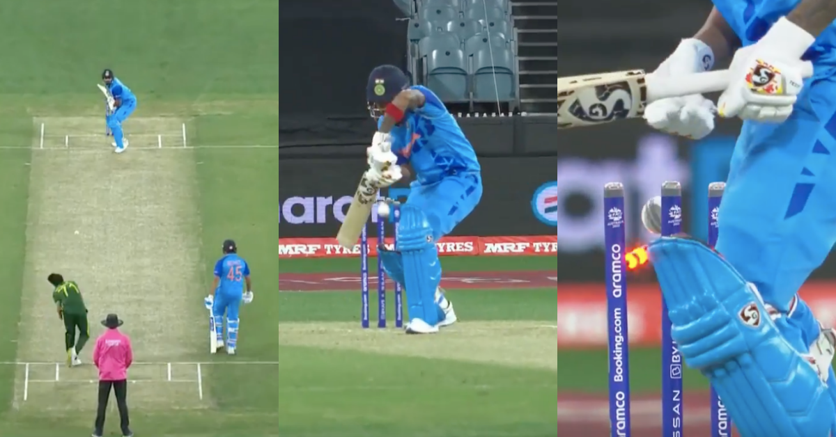 IND vs PAK Watch KL Rahul Chops One Onto His Own Stumps Off Naseem