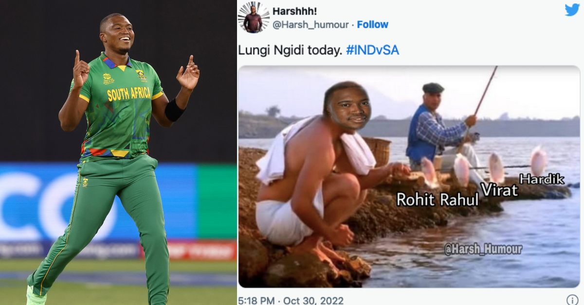 “Lungi Ngidi Is On Fire” – Twitter Reacts As South Africa Pacer Destroys Indian Batting Unit In T20 World Cup 2022