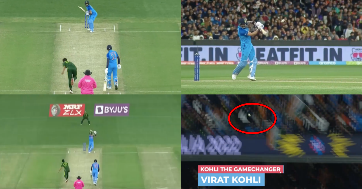Watch: Virat Kohli Hits A Straight Six Off Haris Rauf To Bring India Back Into The Game Against Pakistan In ICC T20 World Cup 2022 Match