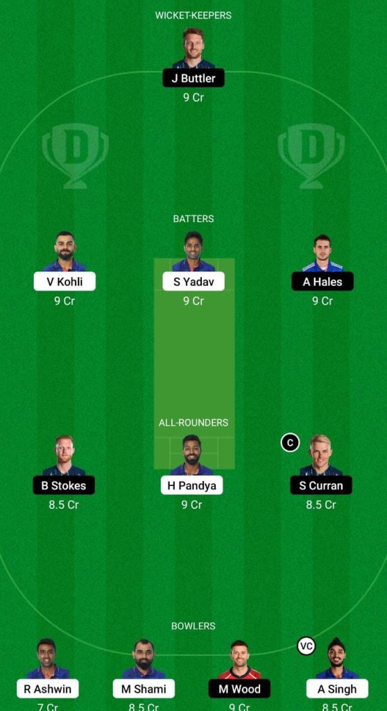IND vs ENG Dream11 Prediction Fantasy Cricket Tips Dream11 Team ICC Men's T20 World Cup 2022