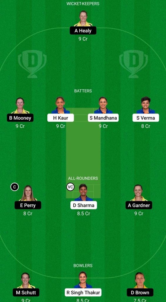 IN-W vs AU-W Dream11 Prediction Fantasy Cricket Tips Dream11 Team Australia Women Tour of India 