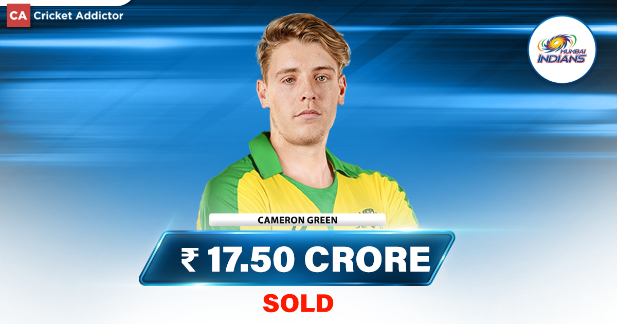 IPL Auction 2023: Cameron Green Bought By Mumbai Indians (MI) For 17.50 Crores