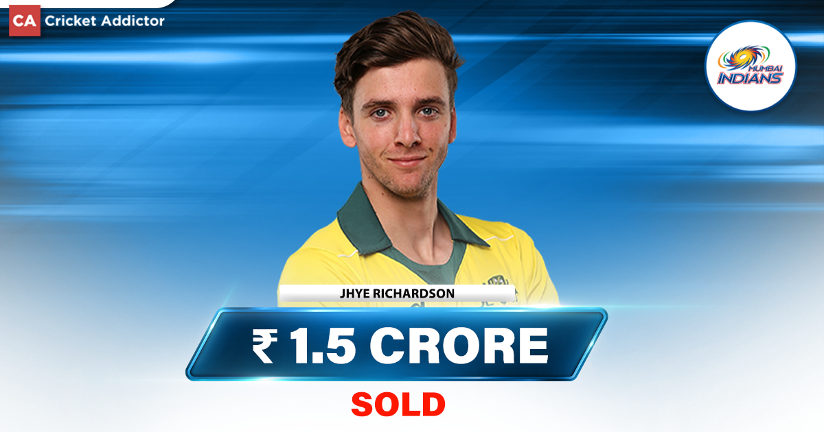 IPL Auction 2023 Jhye Richardson Bought By Mumbai Indians (MI) For INR