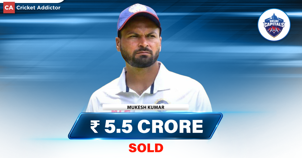IPL Auction 2023- Mukesh Kumar Bought By Delhi Capitals For 5.50 Crores