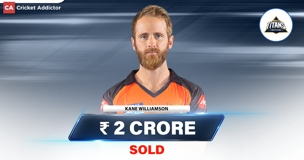 IPL Auction 2023: Kane Williamson Bought By Gujarat Titans (GT) For INR 2 Crore