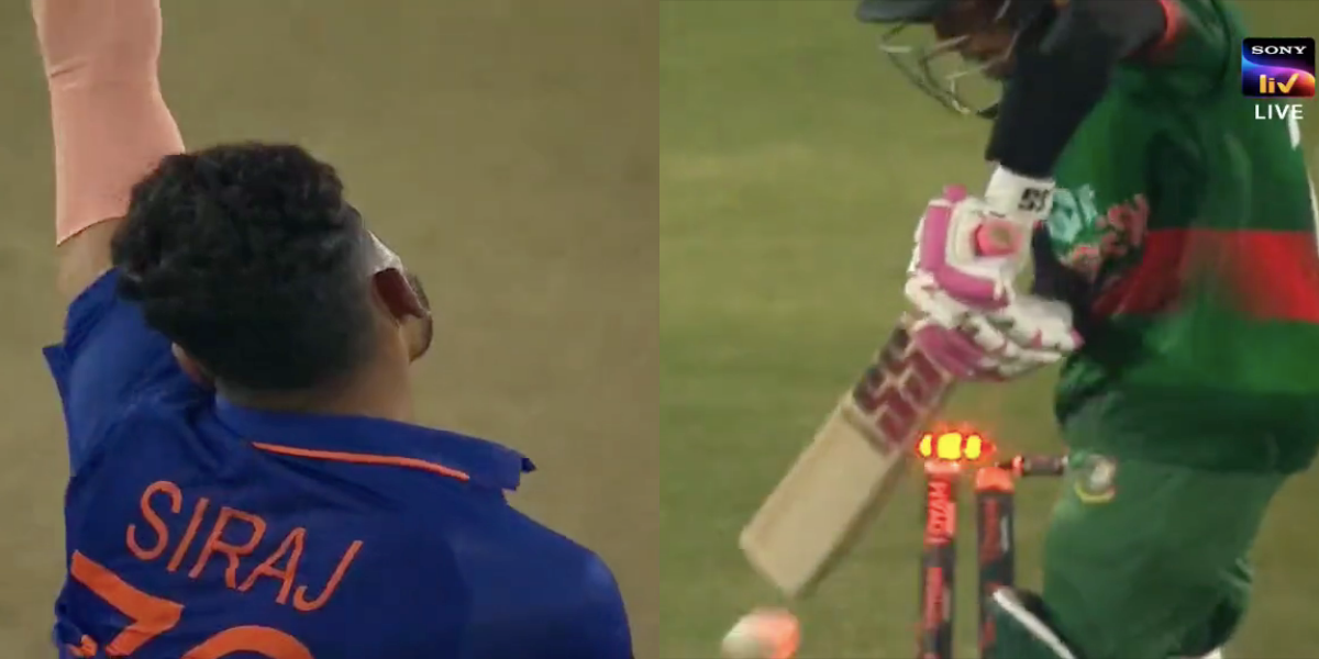 Watch: Mushfiqur Rahim Gets Cleaned Up By Mohammed Siraj As The Ball Takes A Bottom Edge In IND vs BAN 1st ODI