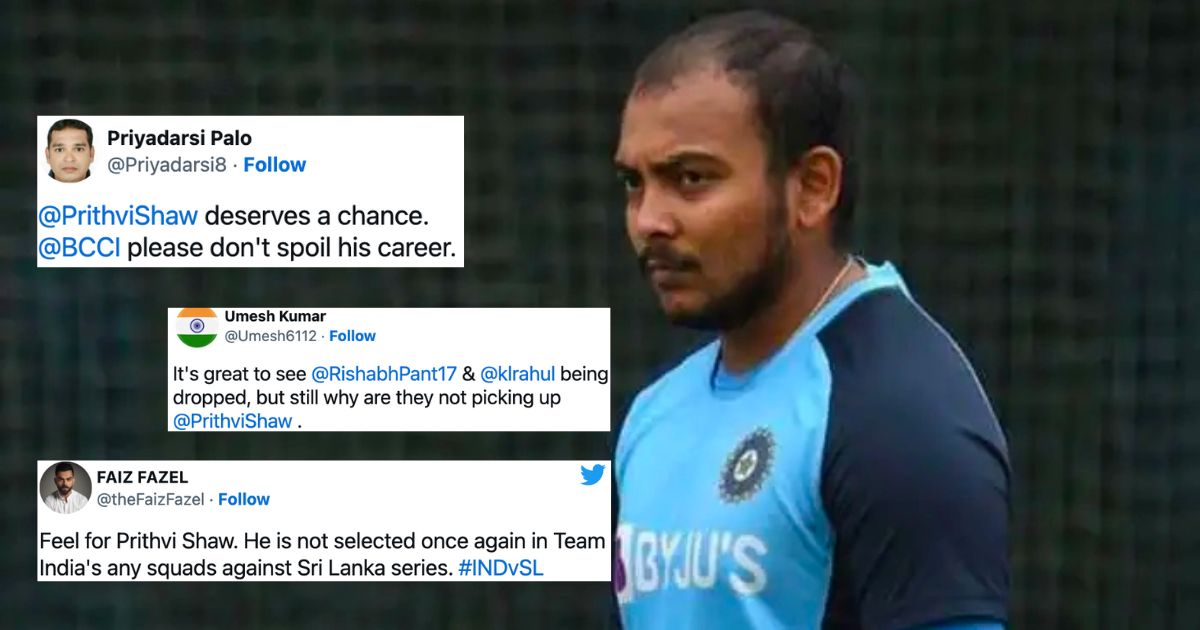 IND vs SL: "Prithvi Shaw Deserves A Chance": Twitter Reacts To Prithvi Shaw's Exclusion From India's Squads For Sri Lanka ODIs And T20Is