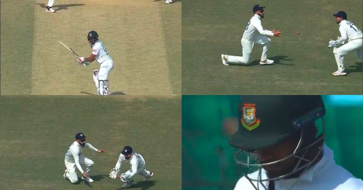 IND vs BAN: Watch – Virat Kohli Fumbles But Rishabh Pant Grabs A Good Catch To Send Back Najmul Hossain Shanto For 67 In 1st Test