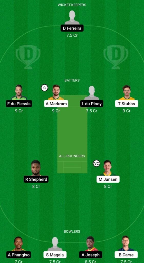 EAC vs JOH Dream11 Prediction Fantasy Cricket Tips Dream11 Team SA T20 League