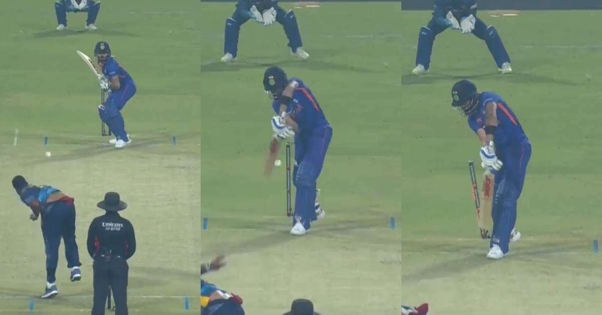 IND vs SL: Watch – Virat Kohli Inside Edges Lahiru Kumara Onto His Stumps In 2nd ODI At Eden Gardens