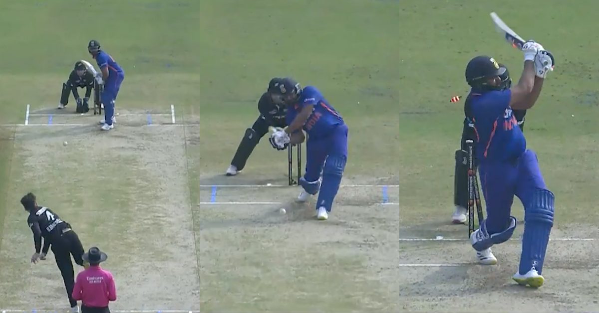 IND vs NZ: Watch - Michael Bracewell Castles Rohit Sharma's Stumps In the 3rd ODI Against India
