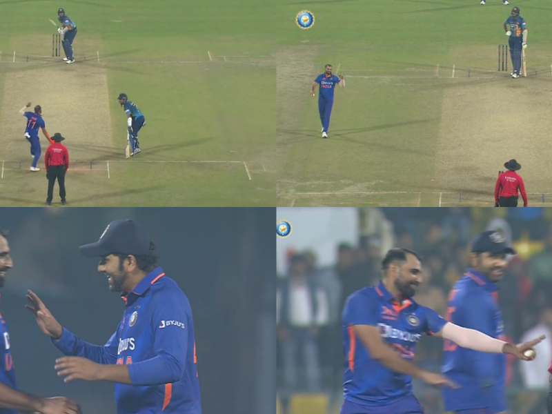 IND vs SL: Watch - Mohammad Shami Runs Out Dasun Shanaka In Non-Striker's End, Rohit Sharma Withdraws Appeal