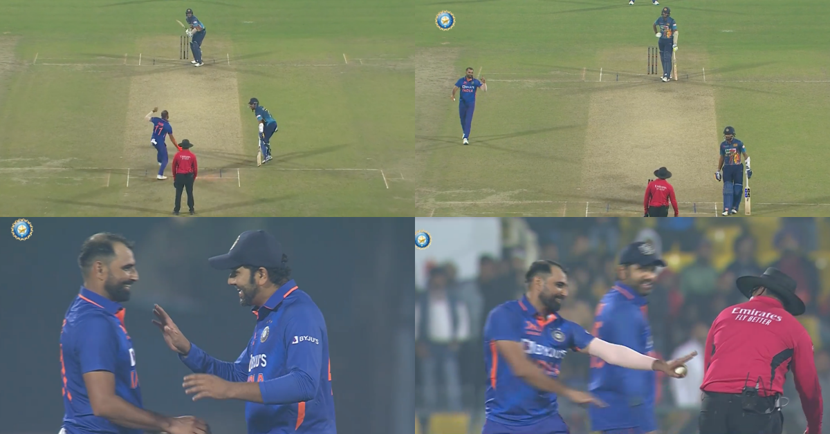 IND vs SL: Watch - Mohammad Shami Runs Out Dasun Shanaka In Non-Striker's End, Rohit Sharma Withdraws Appeal