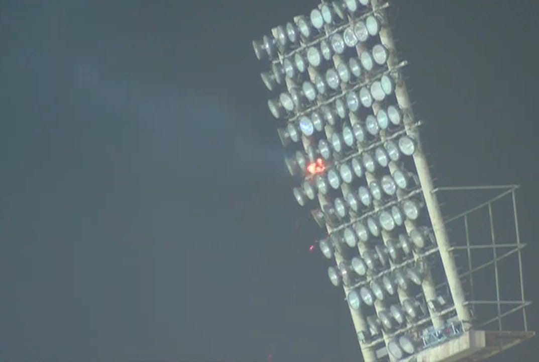 Floodlight caught fire in the PSL opening ceremony