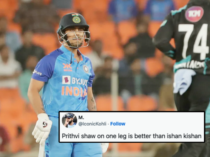 “Prithvi Shaw On One Leg Is Better Than Ishan Kishan” – Twitter Slams Opener After His Flop Show vs New Zealand In 3rd T20I