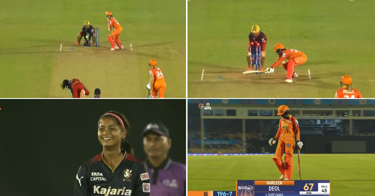 GUJ-W vs RCB-W: Watch - Harleen Deol Knocked Over By Shreyanka Patil's Fantastic Delivery&nbsp;In&nbsp;WPL&nbsp;2023