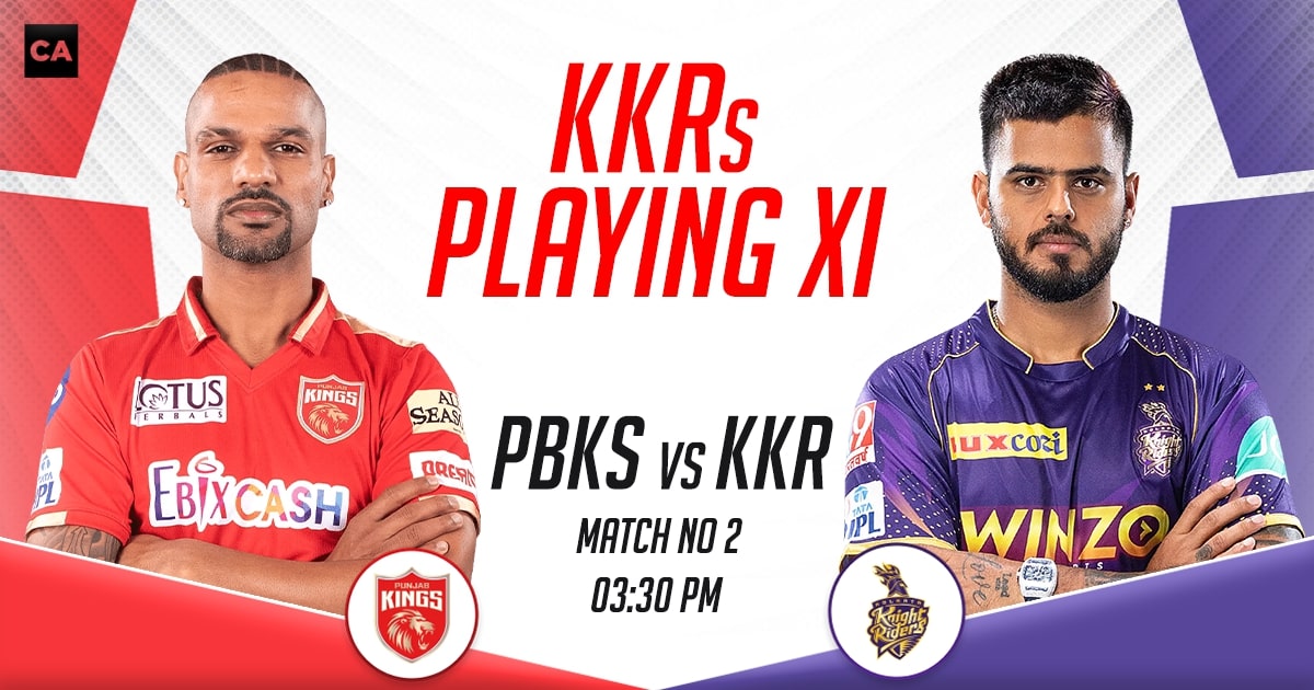 KKR Playing XI for PBKS, IPL 2023, Match 2