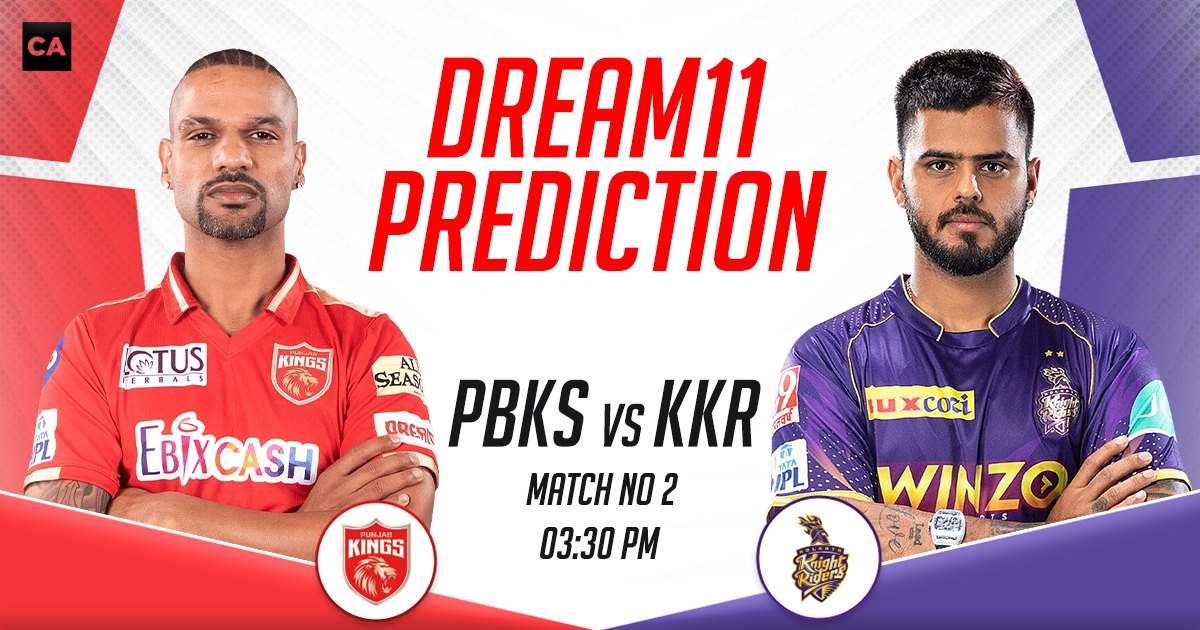 PBKS vs KKR Dream11 Prediction Today Match 2 Dream11 Team Today, Fantasy Cricket Tips, Playing XI, Pitch Report IPL 2023