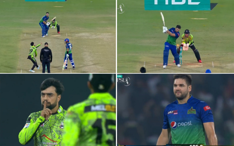 PSL 2023 Final: Watch - Rashid Khan Gives A Fiery Send-off To Rilee Rossouw, Brings Out ‘Finger On Lips’ Celebration As Players Exchange Words