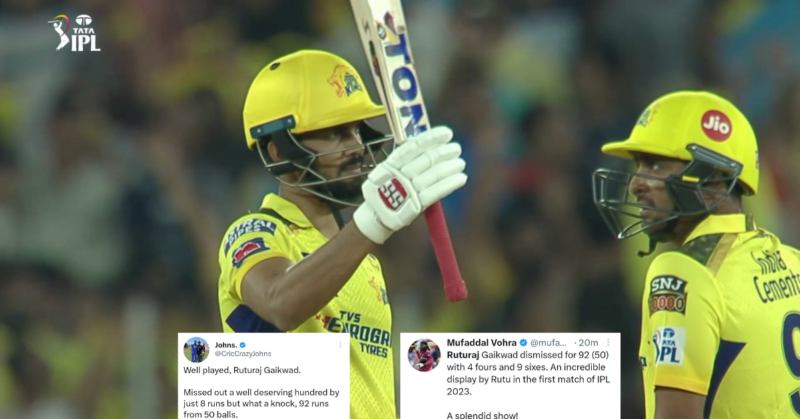 GT vs CSK: “What A Knock”- Twitter Reacts As Ruturaj Gaikwad Misses Out On A Well-deserved Ton In IPL 2023 Opener