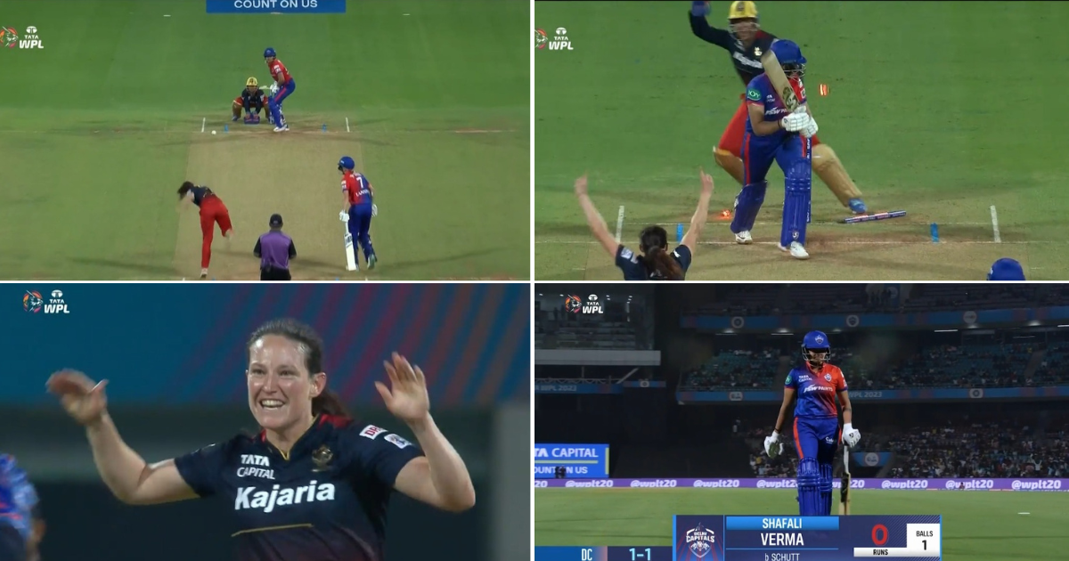 DC-W vs RCB-W: Watch - Megan Schutt Knocks Back Shafali Verma's Leg-stump With An Inswinger To Dismiss Batter For&nbsp;A&nbsp;Golden&nbsp;Duck