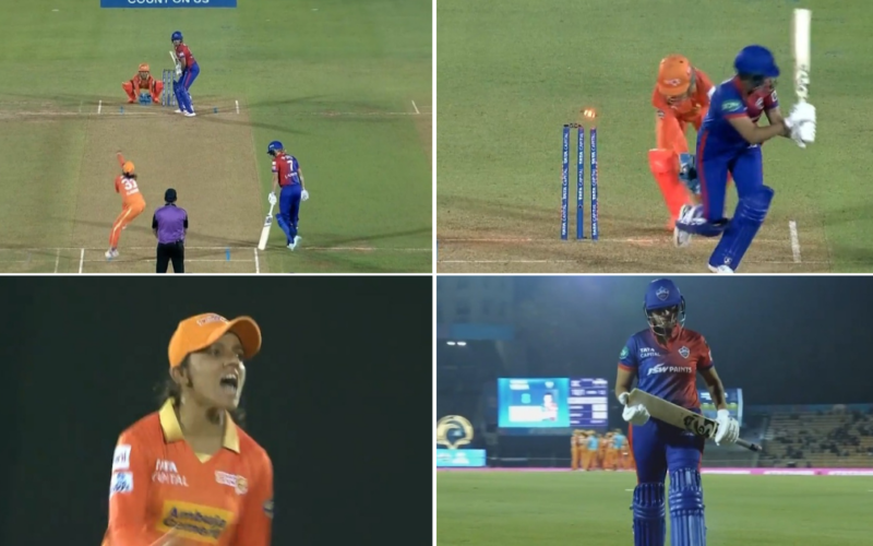 DC-W vs GUJ-W: Watch – Dangerous Shafali Verma Departs For 8 After Getting Bowled Off A Deflection In WPL 2023