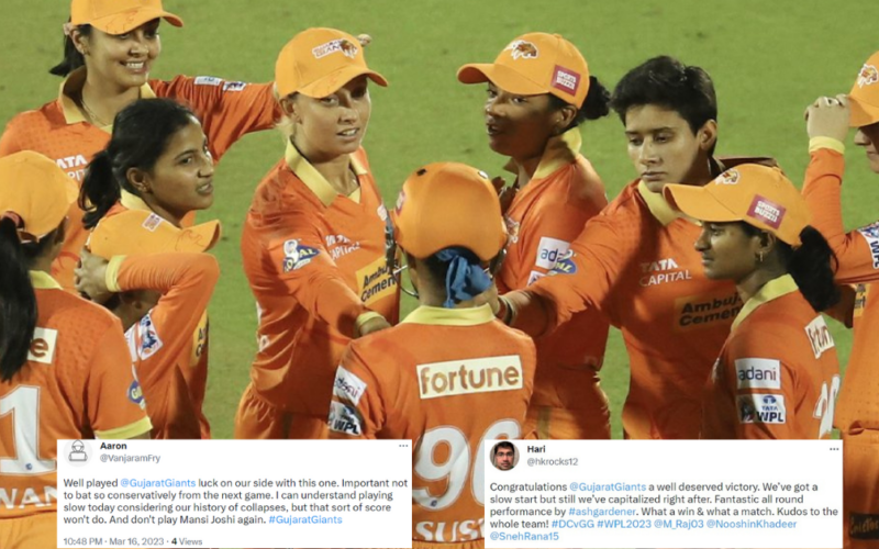DC-W vs GUJ-W: “Well Deserved Victory”- Twitter Hails Gujarat Giants As They Win Thrilling WPL 2023 Match vs DC Women