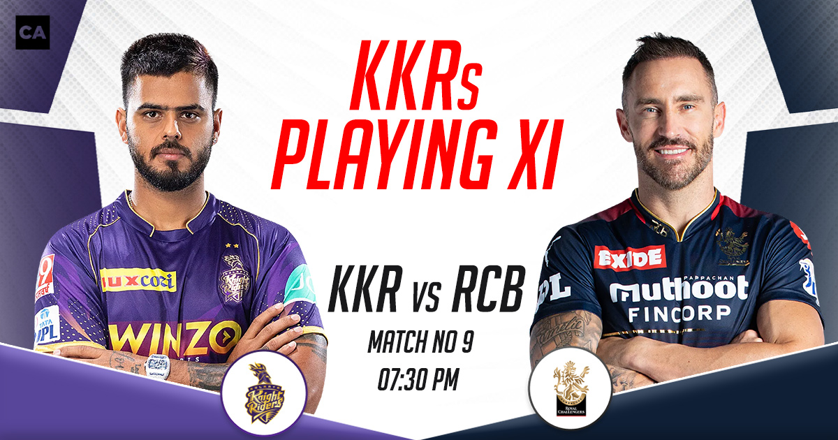 KKR Playing XI vs RCB, IPL 2023, Match 9