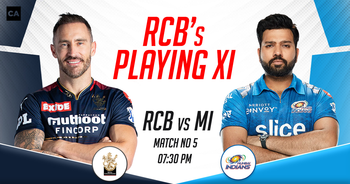 RCB Playing XI vs MI, IPL 2023, Match 5