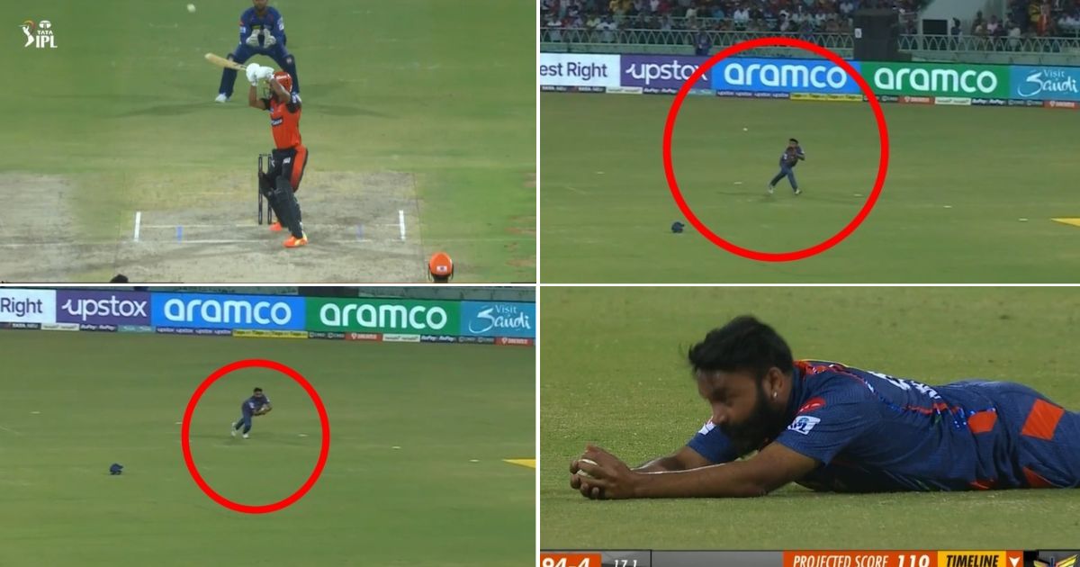 LSG vs SRH: WATCH - Rahul Tripathi's Time In The Middle Comes To An End As Amit Mishra Grabs A Stunner