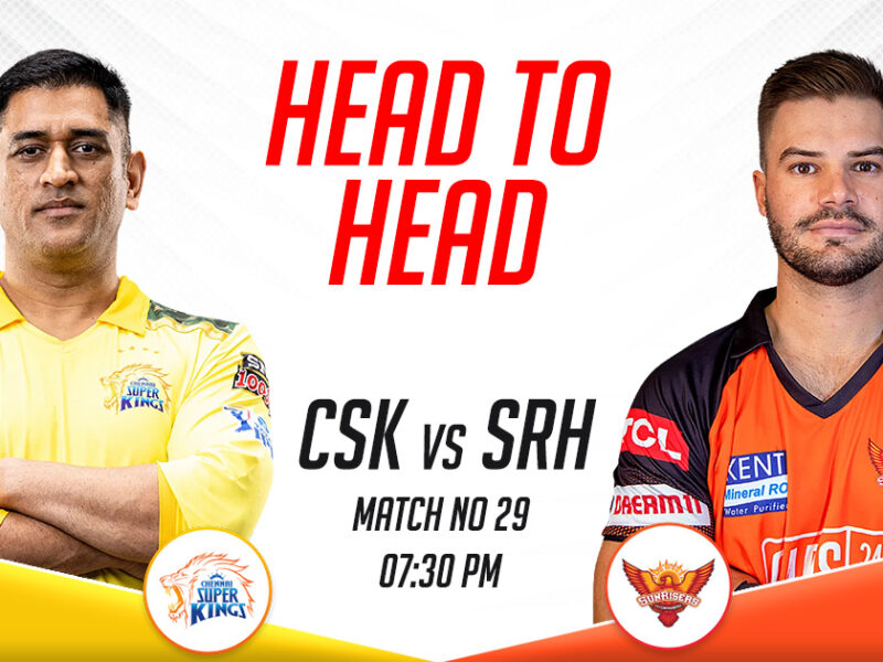 CSK vs SRH Head to Head Records, IPL 2023, Match 29