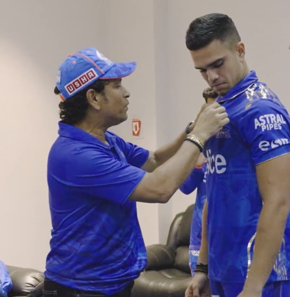 Sachin and Arjun Tendulkar {PC: Twitter}