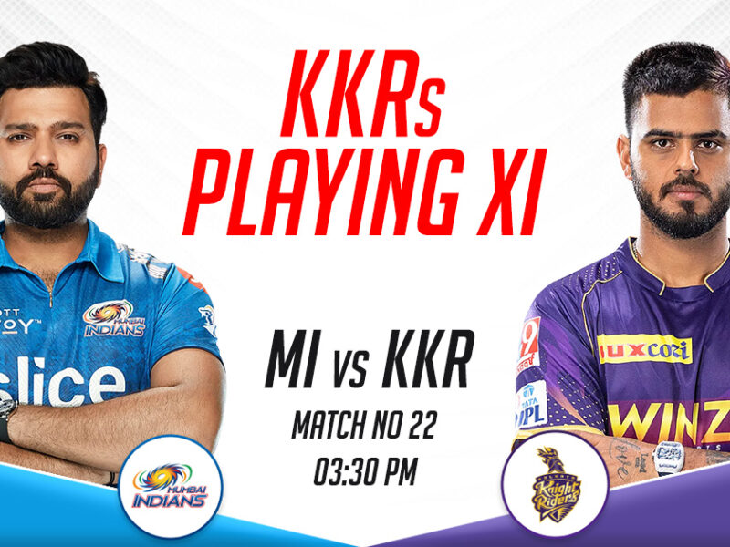 KKR Playing XI vs MI, IPL 2023, Match 22